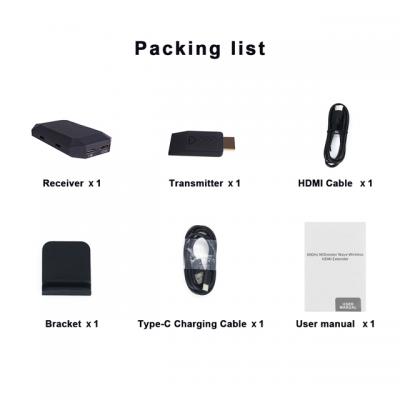 Bộ thu phát HDMI Không dây HT244W Plus 4K 5m dải tần 60GHz chính hãng - Điện thoại máy tính sang TVcc